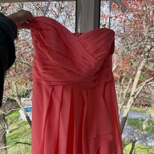 NWT CORAL STRAPLESS BRIDESMAID DRESS